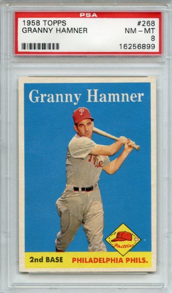 1958 Topps 268 Granny Hamner PSA NM-MT 8