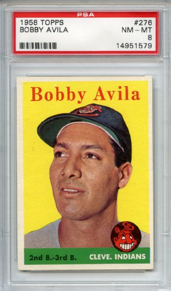 1958 Topps 276 Bobby Avila PSA NM-MT 8