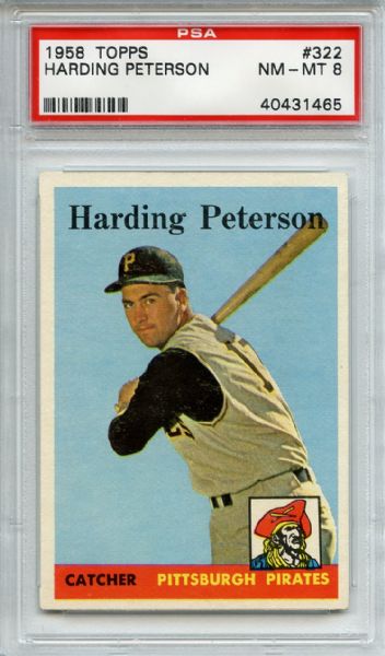 1958 Topps 322 Harding Peterson PSA NM-MT 8