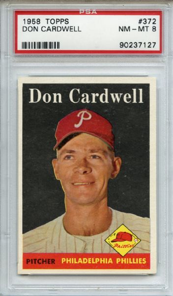 1958 Topps 372 Don Cardwell PSA NM-MT 8