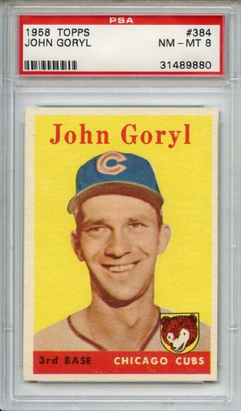 1958 Topps 384 John Goryl PSA NM-MT 8