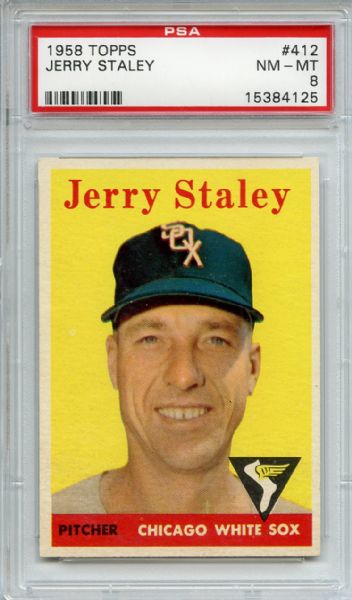 1958 Topps 412 Jerry Staley PSA NM-MT 8