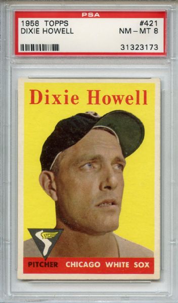 1958 Topps 421 Dixie Howell PSA NM-MT 8