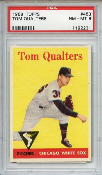 1958 Topps 453 Tom Qualters PSA NM-MT 8