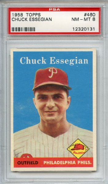 1958 Topps 460 Chuck Essegian PSA NM-MT 8