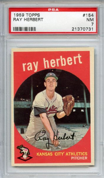 1959 Topps 154 Ray Herbert PSA NM 7