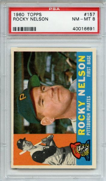 1960 Topps 157 Rocky Nelson PSA NM-MT 8
