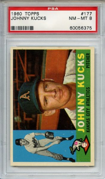 1960 Topps 177 Johnny Kucks PSA NM-MT 8