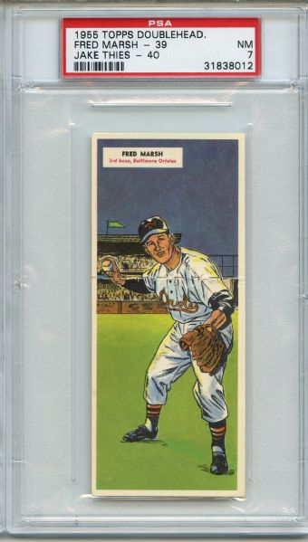 1955 Topps Double Headers 39/40 Fred Marsh Jake Thies PSA NM 7