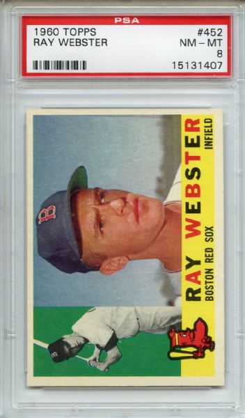 1960 Topps 452 Ray Webster PSA NM-MT 8