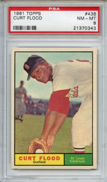 1961 Topps 438 Curt Flood PSA NM-MT 8