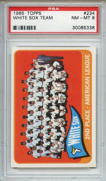 1965 Topps 234 Chicago White Sox Team PSA NM-MT 8