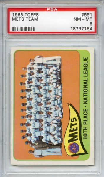 1965 Topps 551 New York Mets Team PSA NM-MT 8
