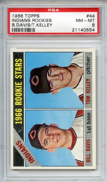 1966 Topps 44 Cleveland Indians Rookies PSA NM-MT 8