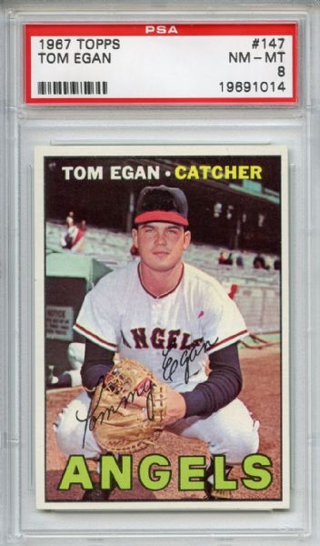 1967 Topps 147 Tom Egan PSA NM-MT 8