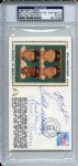 Mantle Williams Yastrzemski Robinson Signed Triple Crown First Day Cover PSA/DNA