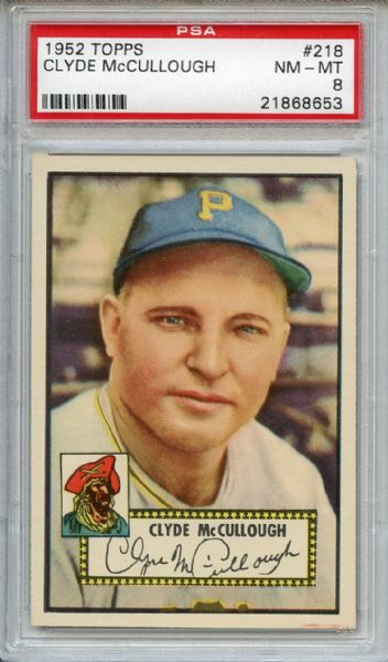 1952 Topps 218 Clyde McCullough PSA NM-MT 8