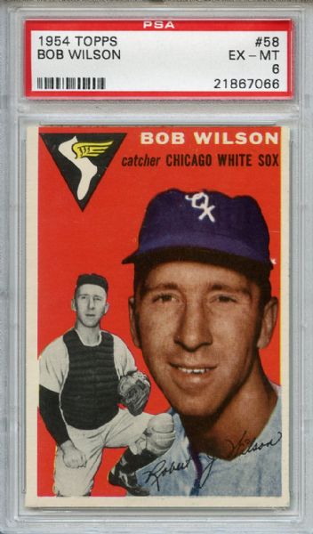 1954 Topps 58 Bob Wilson PSA EX-MT 6