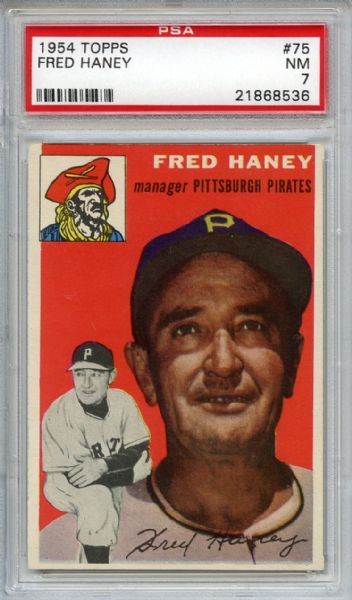 1954 Topps 75 Fred Haney PSA NM 7