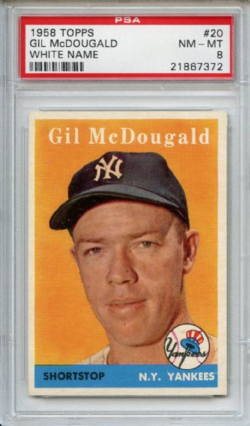 1958 Topps 20 Gil McDougald PSA NM-MT 8