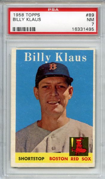 1958 Topps 89 Billy Klaus PSA NM 7