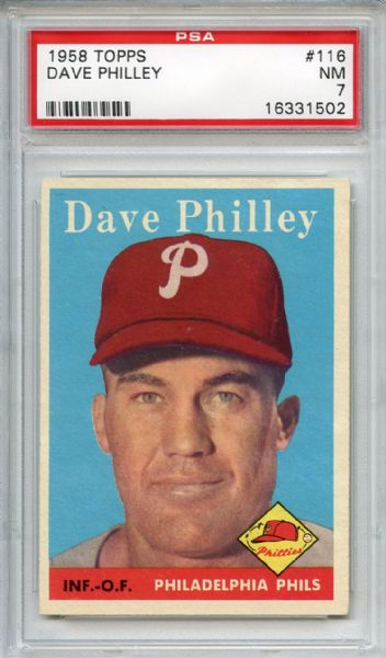 1958 Topps 116 Dave Philley PSA NM 7