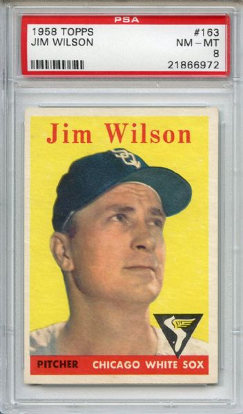 1958 Topps 163 Jim Wilson PSA NM-MT 8