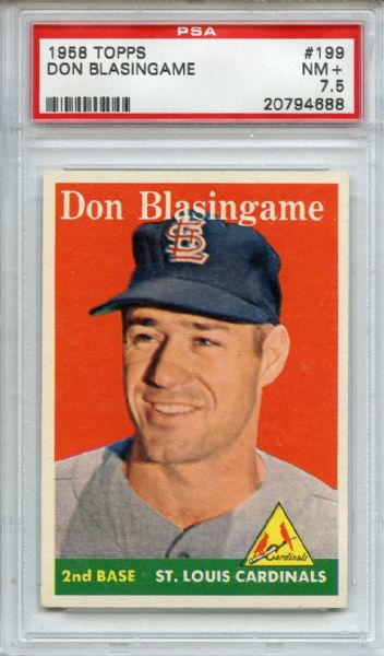1958 Topps 199 Don Blasingame PSA NM+ 7.5