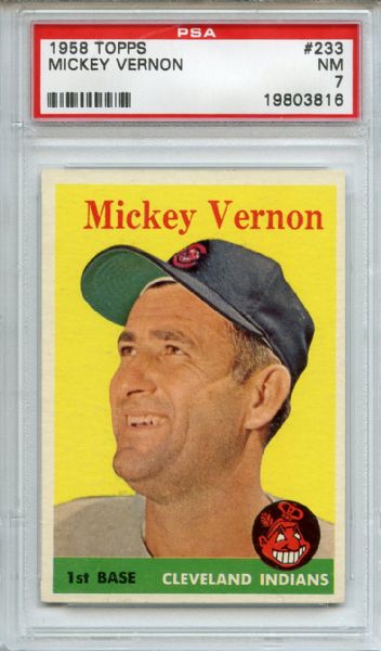 1958 Topps 233 Mickey Vernon PSA NM 7