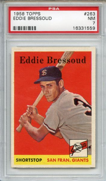 1958 Topps 263 Eddie Bressoud PSA NM 7
