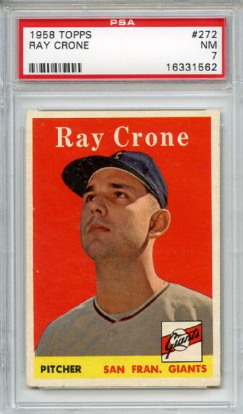 1958 Topps 272 Ray Crone PSA NM 7