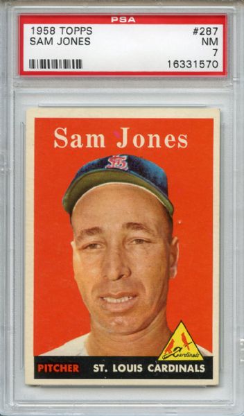 1958 Topps 287 Sam Jones PSA NM 7