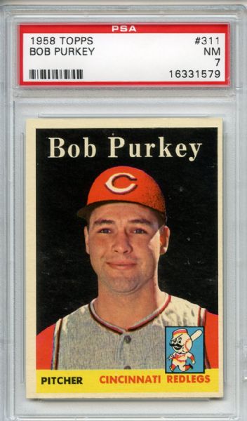 1958 Topps 311 Bob Purkey PSA NM 7
