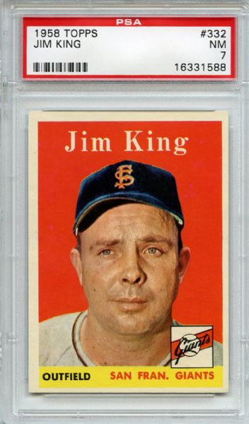 1958 Topps 332 Jim King PSA NM 7