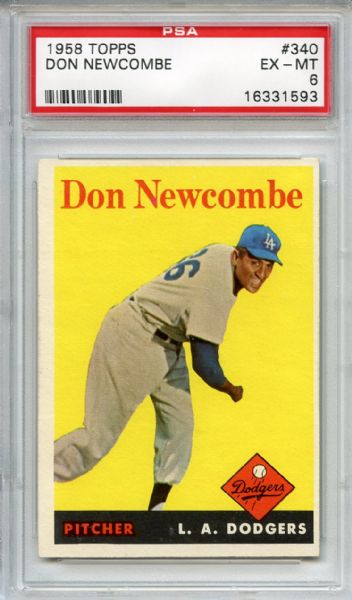 1958 Topps 340 Don Newcombe PSA EX-MT 6