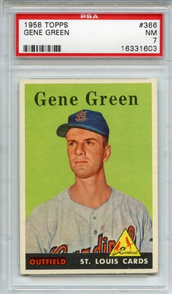 1958 Topps 366 Gene Green PSA NM 7