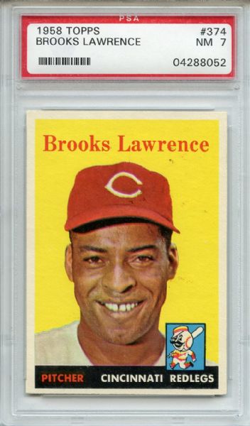 1958 Topps 374 Brooks Lawrence PSA NM 7