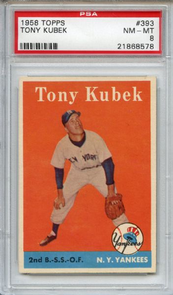 1958 Topps 393 Tony Kubek PSA NM-MT 8