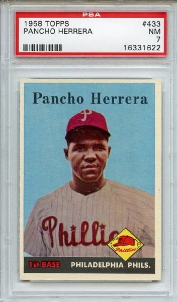 1958 Topps 433 Pancho Herrera PSA NM 7