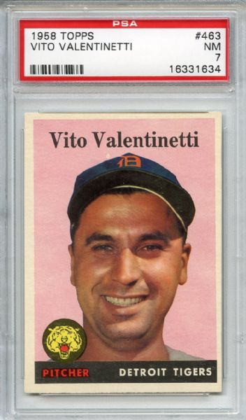 1958 Topps 463 Vito Valentinetti PSA NM 7