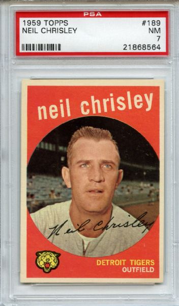 1959 Topps 189 Neil Chrisley PSA NM 7