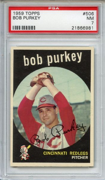 1959 Topps 506 Bob Purkey PSA NM 7