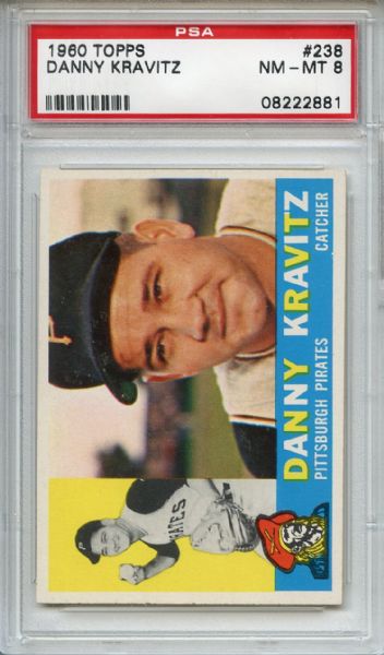 1960 Topps 238 Danny Kravitz PSA NM-MT 8