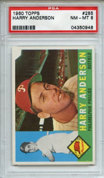 1960 Topps 285 Harry Anderson PSA NM-MT 8