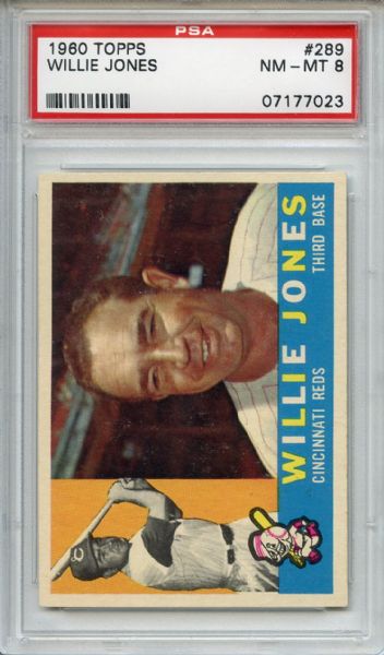 1960 Topps 289 Willie Jones PSA NM-MT 8