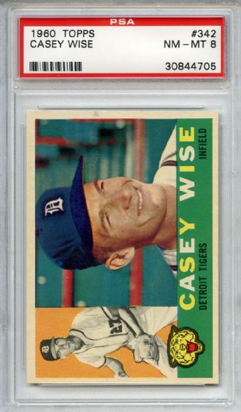 1960 Topps 342 Casey Wise PSA NM-MT 8