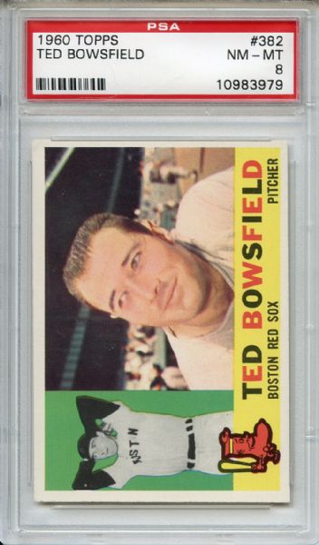1960 Topps 382 Ted Bowsfield PSA NM-MT 8