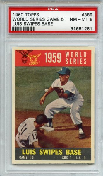 1960 Topps 389 World Series Game 5 Apparicio PSA NM-MT 8