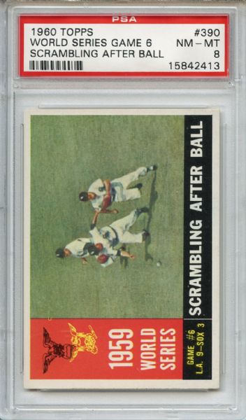 1960 Topps 390 World Series Game 6 PSA NM-MT 8