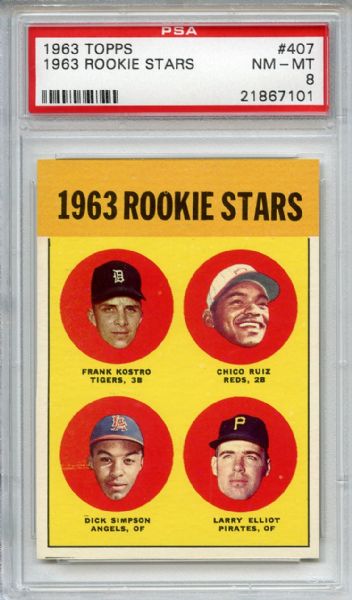 1963 Topps 407 Rookie Stars PSA NM-MT 8